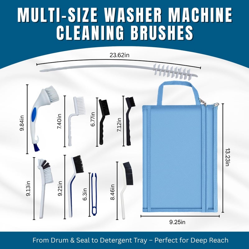 Juglok Washing Machine Cleaning Brush Set - Physical Cleaning Kit for Front Load Washer Drum, Rubber Seal & Detergent Drawer - Multi-Brush Tool Set for Deep Cleaning Crevices, Gasket & Appliance Gaps - Image 5